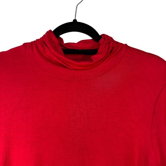 Alfani Womens Size 1X Red Long Sleeve Mockneck Top - Picture 2 of 4